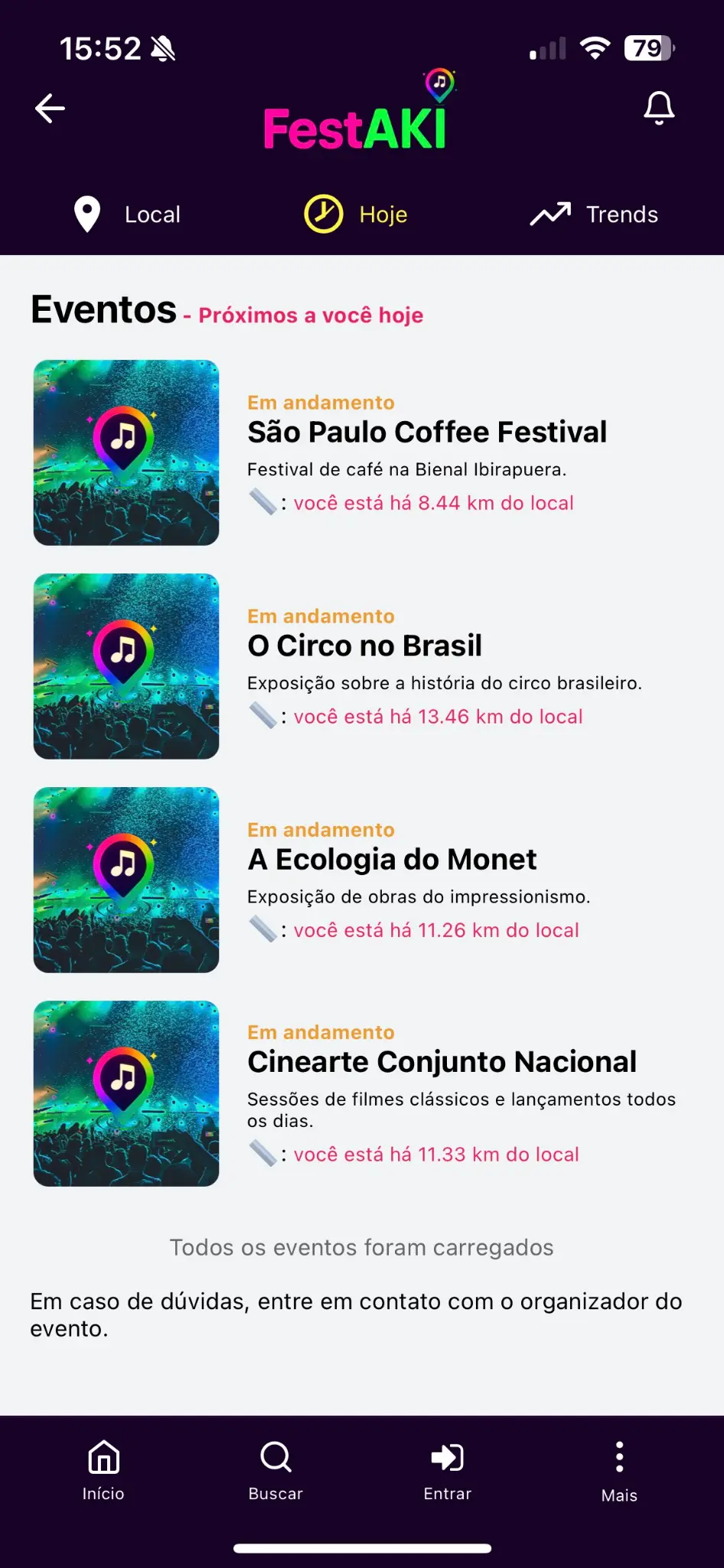 Festaki App - Lista de Eventos